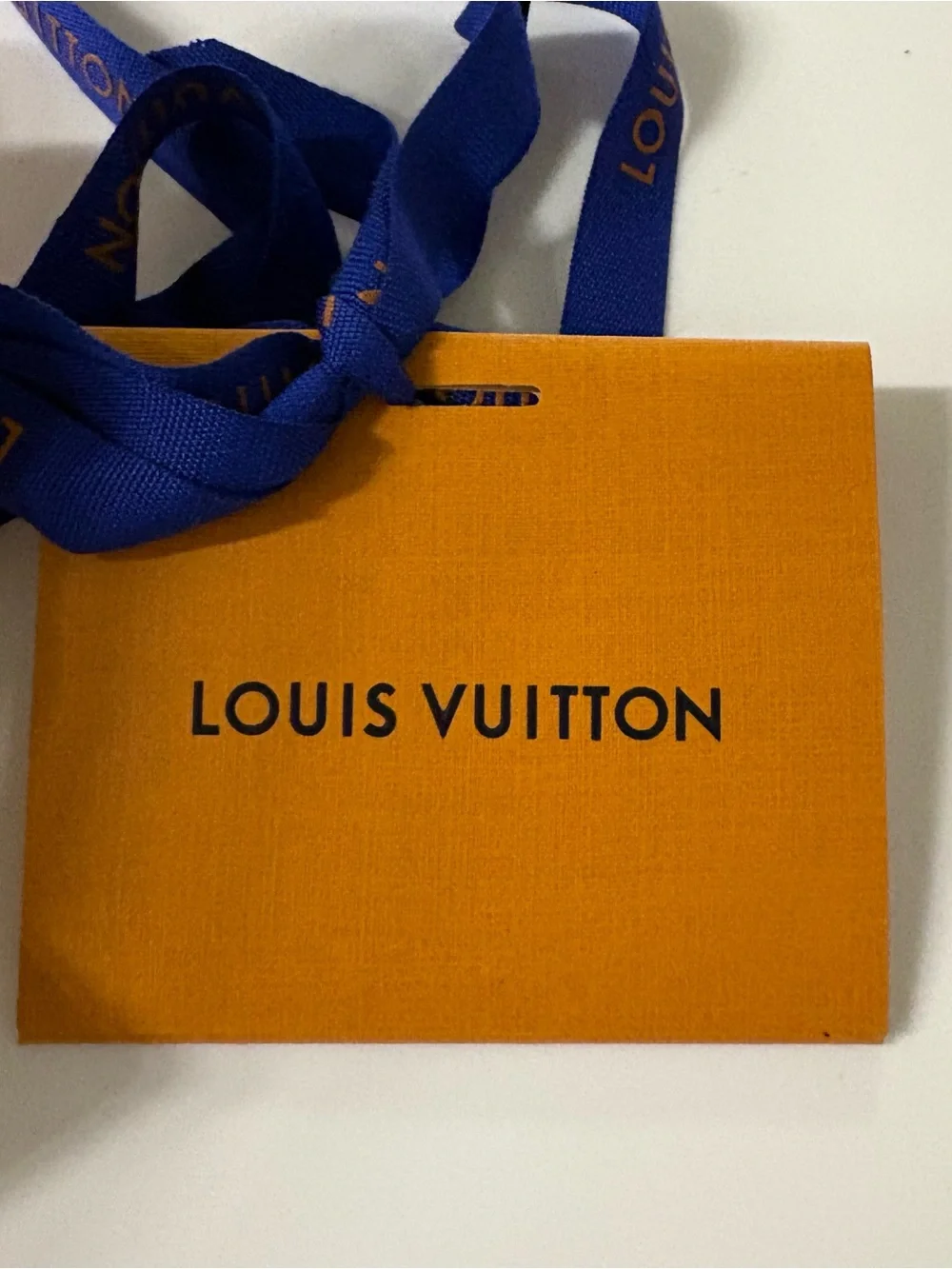 Louis Vuitton Small Wallet or card case gift box and gift tag with ribbon